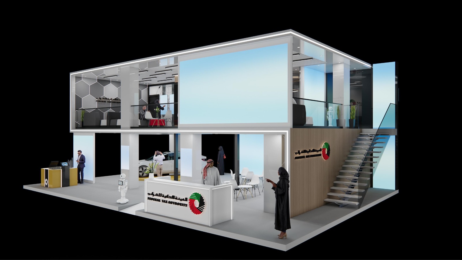 Integrated event setup showcasing immersive corporate event by Marconeve across GCC